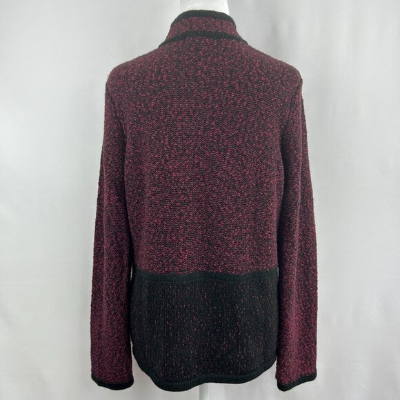 Karl Lagerfeld quiet-luxury burgundy black knit cardigan – Women’s Medium M - Picture 5 of 11